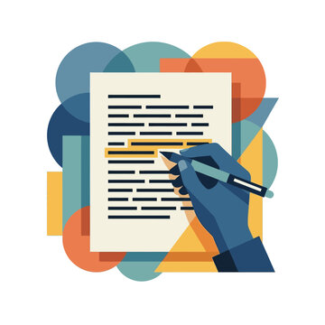 Hand using a pen to highlight important text on a paper document