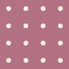 Simple polka dot pattern with a muted pink background and cream circles © Syaima Levantine