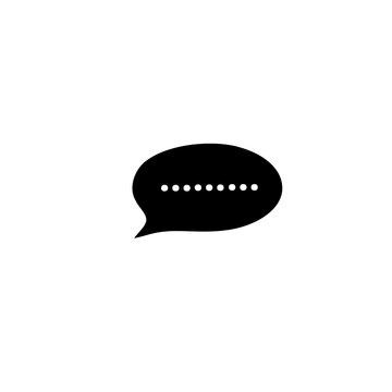 Speech bubble icon representing digital chat communication on a transparent background.