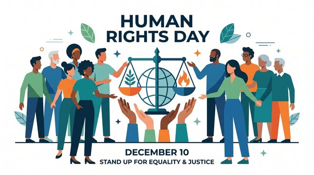 Human Rights Day Equality and Justice Vector Illustration