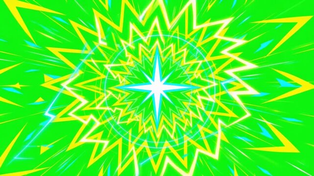 Green Screen 3D Starburst Comic Energy Explosion Blast Animation