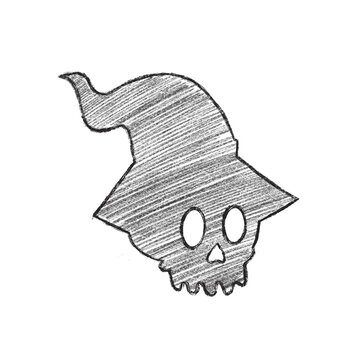 skull drawing - halloween theme