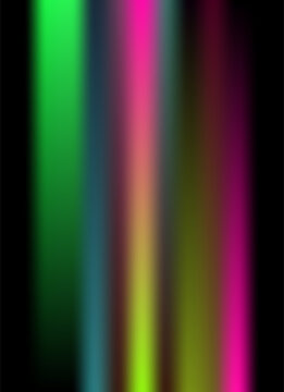 Abstract vertical light stripes with neon green and purple colors