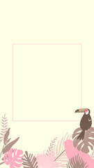 Pastel tropical bird iPhone wallpaper, yellow design © Rawpixel.com