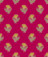 Vibrant Floral Ethnic Botanical Pattern design © Sumitra