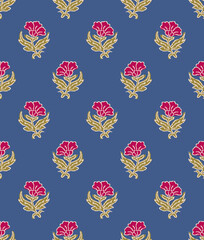 Vibrant Floral Ethnic Botanical Pattern design © Sumitra