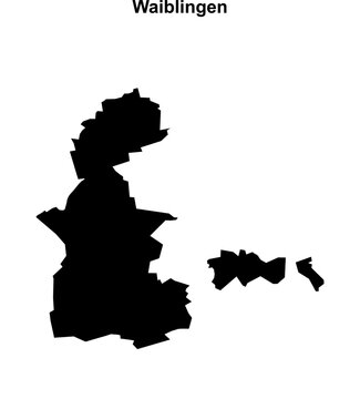 Waiblingen (Baden-Wurttemberg) blank outline map