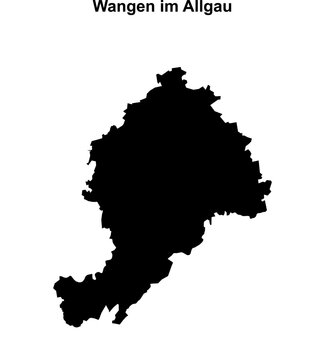 Wangen im Allgau (Baden-Wurttemberg) blank outline map