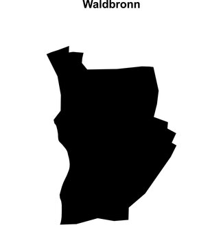 Waldbronn (Baden-Wurttemberg) blank outline map