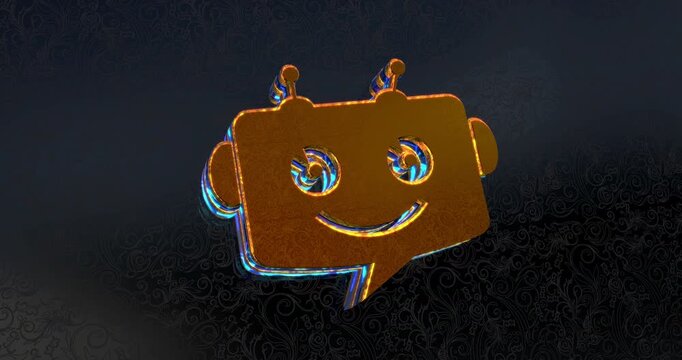 Chatbot ai assistant symbol 3d spectacular 
