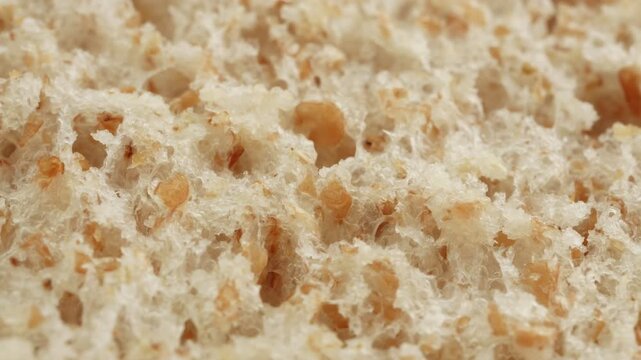 Wholemeal bread macro close up presentation slowly rotating stock footage