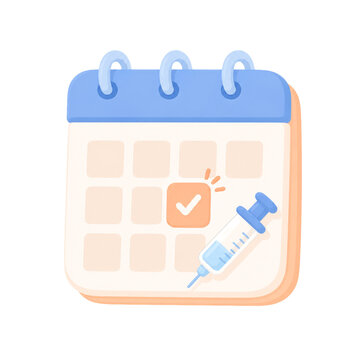 Vaccination Schedule Calendar with Syringe Medical Icon