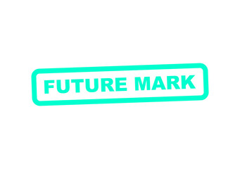 Fototapeta premium Modern green rectangular badge with future mark text illustration
