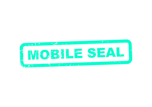 Green mobile seal stamp with text mobile seal illustration