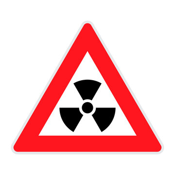 Radiation warning icon, radioactive hazard triangle symbol