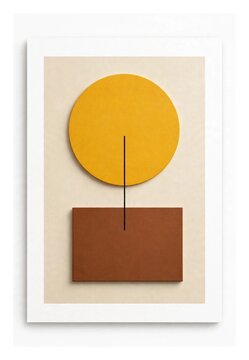 Vertical Minimalist Geometric Art with Textured Shapes and Balance Concept
