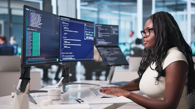 Software Developer Working On Cloud-based Coding Project