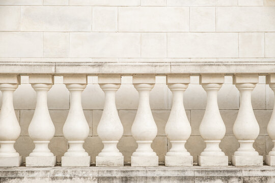 balustrade and decorative fence with white balusters