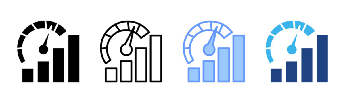 Capacity icon set multiple style collection