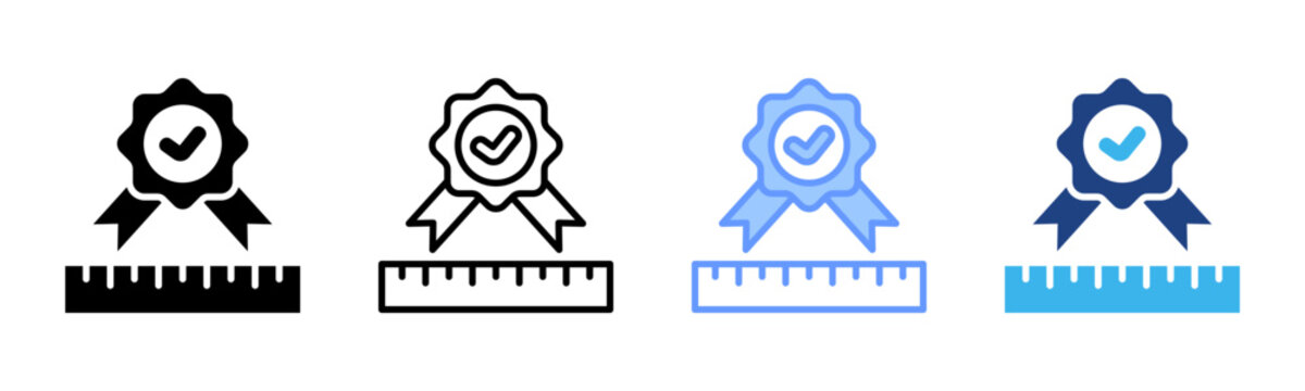 Quality Measurement icon set multiple style collection