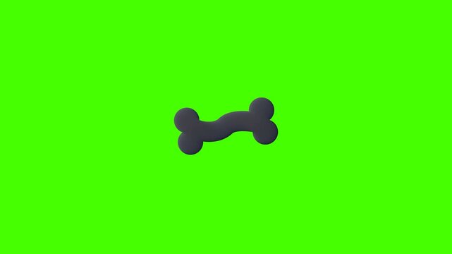 Dog Bone loop animation video, alpha channel, 4k. 