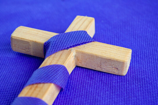 Holy wooden Cross representing Christian faith and repentence.