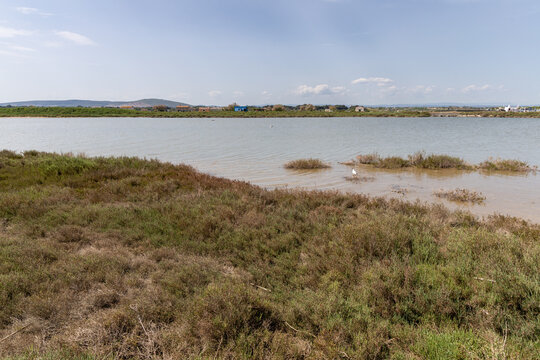 Coastal lagoon landscape at &Eacute;tang des Moures, H&eacute;rault, France