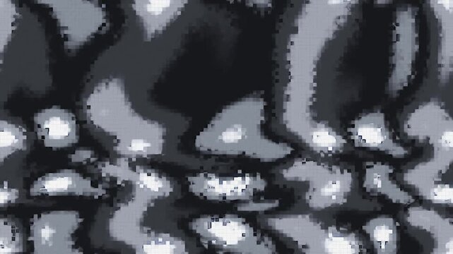 Datamosh Glitch Compression Artifact Bloom With Smearing Macroblocks and Melting Pixel Trails, Seamless Loop in calm black tones