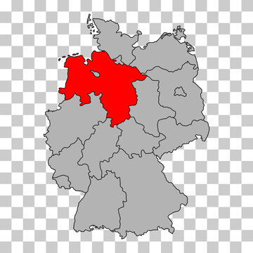 Germany map icon of Lower Saxony, geography blank concept, isolated graphic background vector illustration .