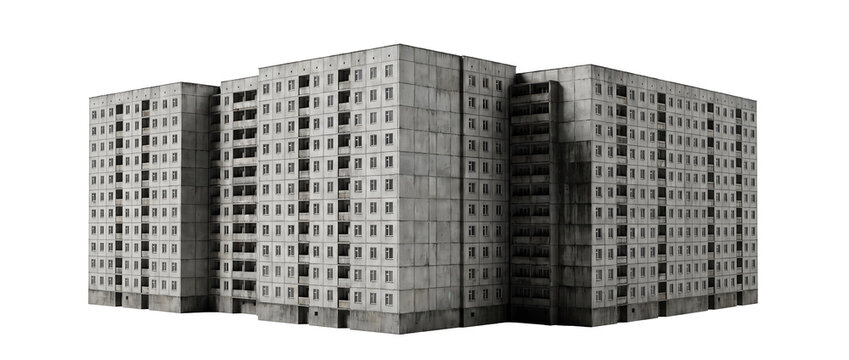 Isolated Soviet Panel Apartment Buildings Residential Complex Block Housing