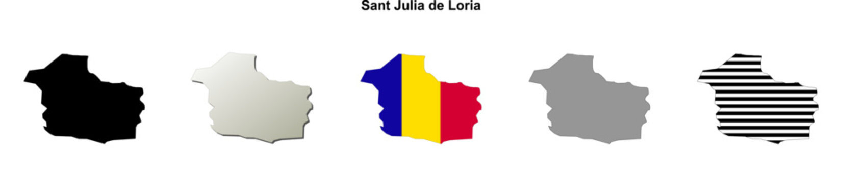 Sant Julia de Loria, Andorra blank outline map set