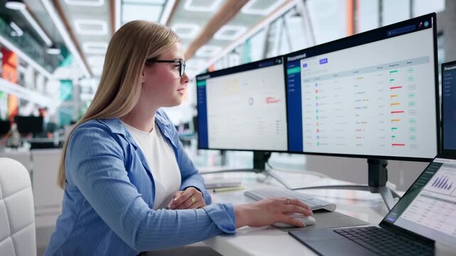 Young Female Procurement Manager Efficiently