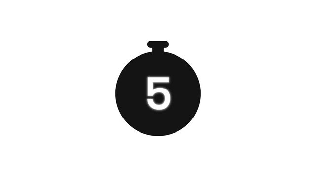 Full 0 to 30 seconds digital stopwatch ticking animation with clean white background style