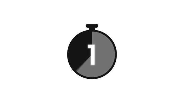Rapid 0 to 3 seconds ticking clock timer animation asset on clean white background in 4K