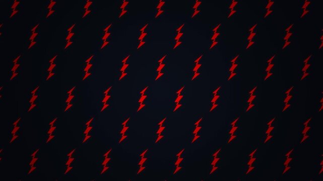 Red Lightning Bolt Pattern Seamless Background Animation