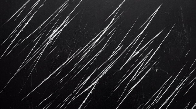 White Scratches and Dust Texture on Black Background