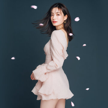 美しい女性のビューティーポートレート。美容、コスメ、ファション素材