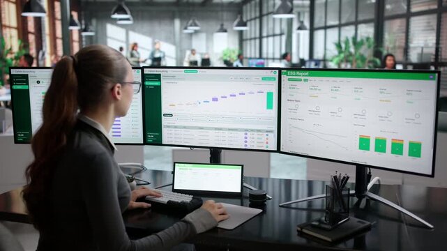 Accountant Working On Carbon Emissions Data