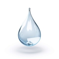 Fototapeta premium Water drop transparent glass white background.