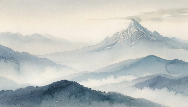 Vintage Himalayan mountain mist background