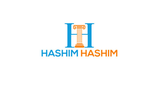 Architectural column integrated within a stylized letter h logo on white