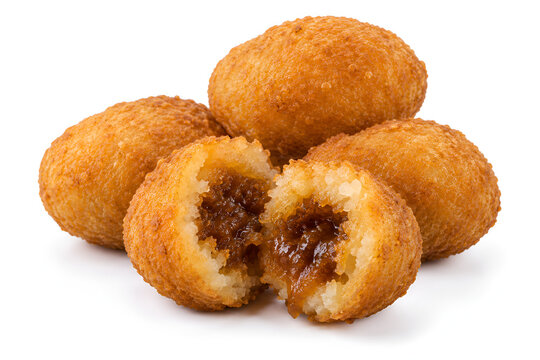 Traditional Indonesian Misro Fried Cassava Balls with Melted Palm Sugar Filling