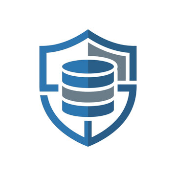 Data Security Shield Icon for Database Protection and Cyber Information Privacy