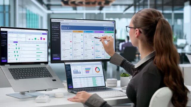 Procurement Manager Reviews Purchase Order Approval Workflow