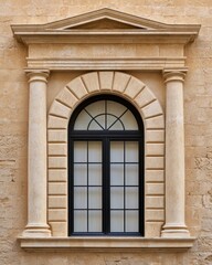 Obraz premium Elegant classical architectural window with decorative columns