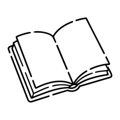 Fototapeta premium Open Book Outline for Education, Literature, and Knowledge Sharing