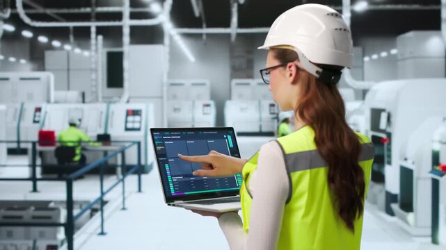Young Worker Operates Computer