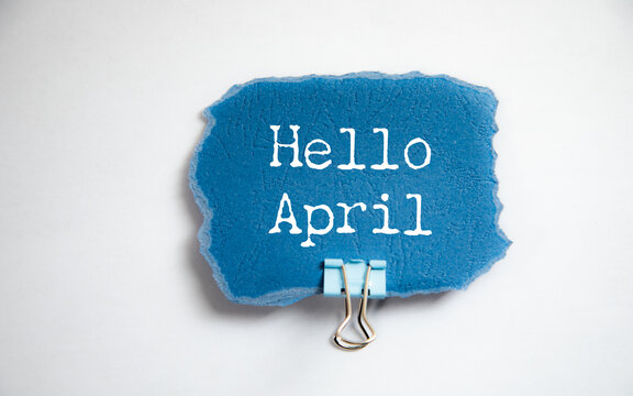 Hello April text on paper