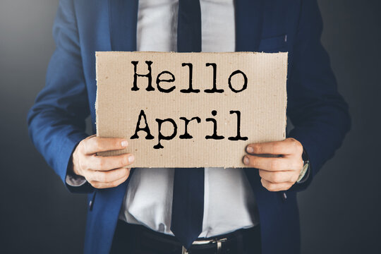Hello April text on paper