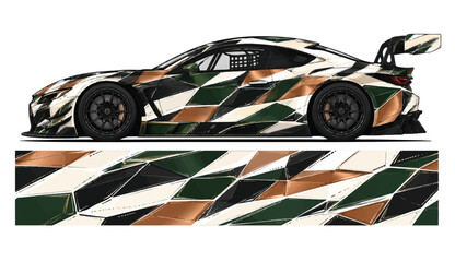 Fototapeta premium Racing Car with Diagonal Stripes Design.